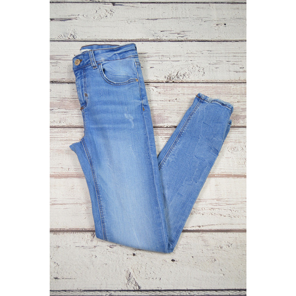 Zara Skinny Blue Jeans Women Juniors Teens Size 4 Pre-Owned - Picture 11 of 12